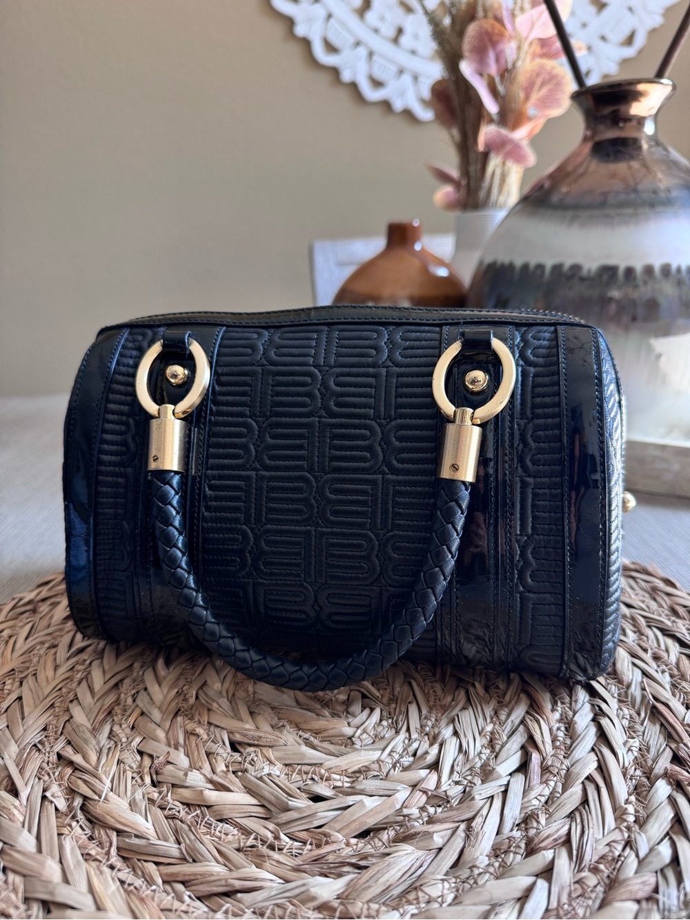 Vintage Balenciaga Black Quilted Patent Leather Satchel with Gold Hardware - Picture 3 of 9